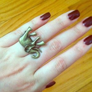 Adjustable Brass Elephant Ring