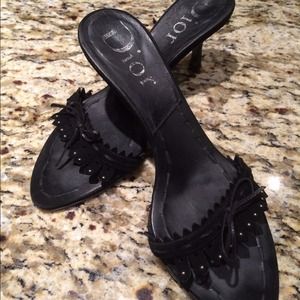 Authentic Dior sandals size 39 1/2 = US 9.5 Suede