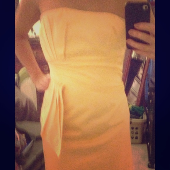 BCBG soft yellow summer satin dress