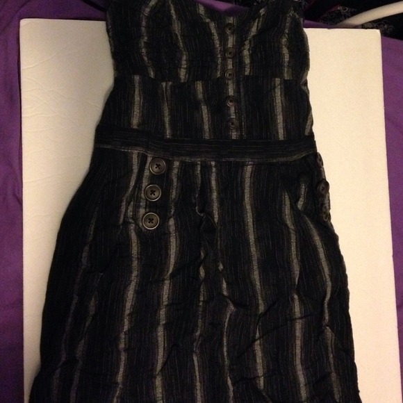 Striped black and gray dress - Picture 1 of 2