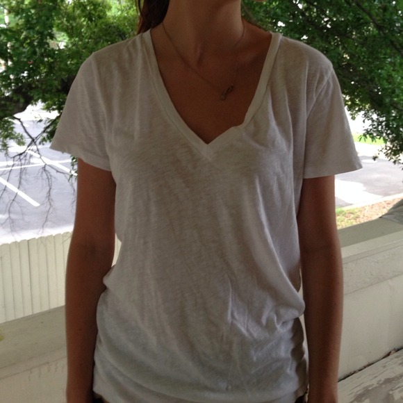 white j-crew v-neck