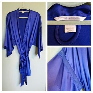 <Victoria Secret> Blue sexy robe with lace.
