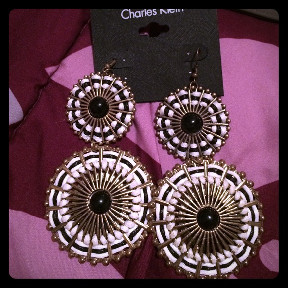 black and white earrings