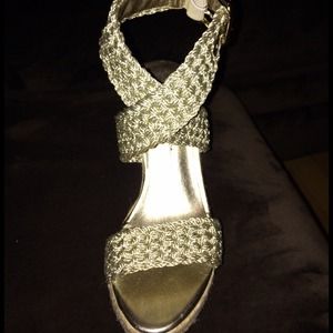 Gold wedge sandal