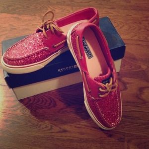 🎉Sale🎉Glitter Sperry Boat Shoes HOT PINK