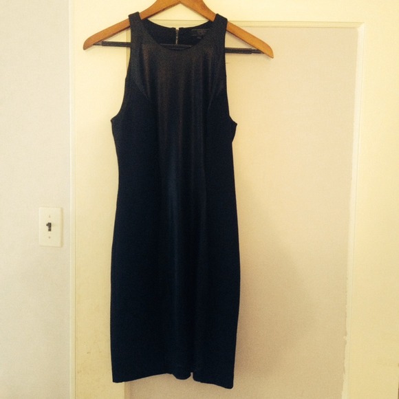 Guess Black Bodycon Dress with Leather Inserts