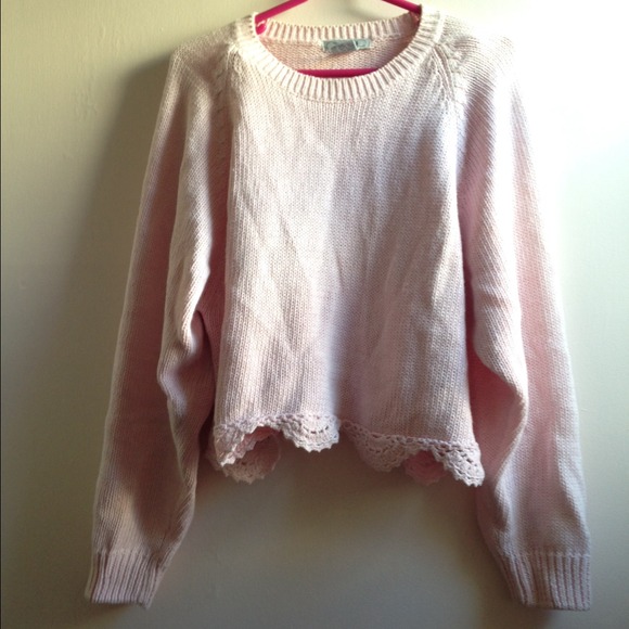 Baby pink crochet sweater