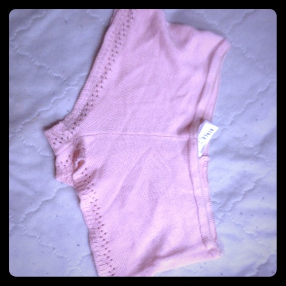 Pink knit dance shorts
