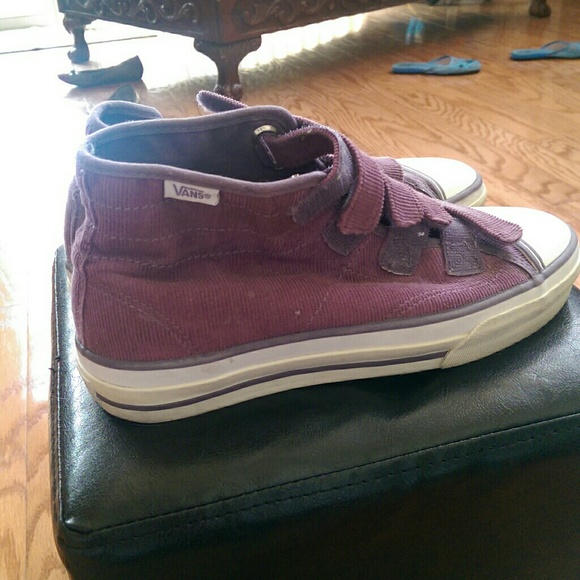 Purple high-top Vans