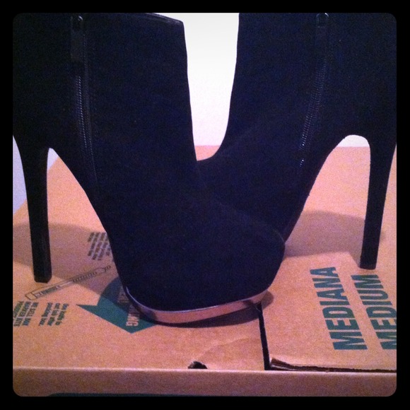 Black high heel booties