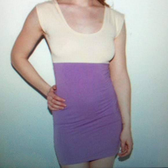 Two-tone fitted mini dress