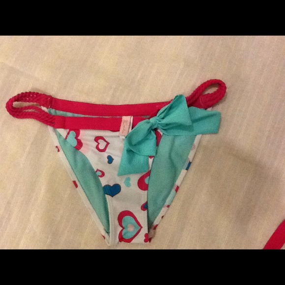 💕By Caprice Pink Multi Colored Hearts Bikini NWOT - Picture 3 of 4