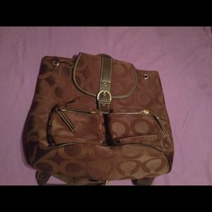 Brown coach backpack