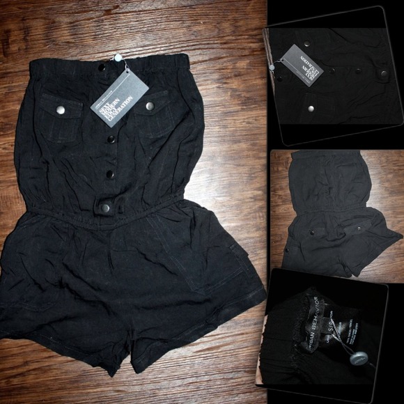 Urban behavior black pocket romper one piece