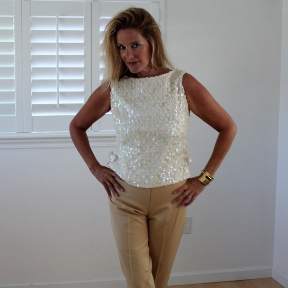 Vintage perfection.  Sleeveless, sequin beauty. - Picture 2 of 4