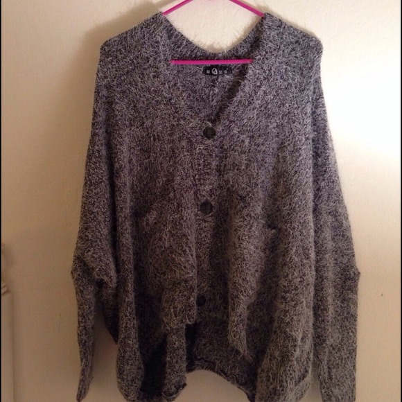 Grey shaggy cardigan