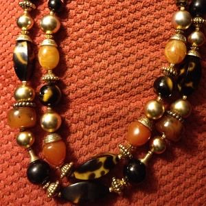 unkown Jewelry - 11 " long double strand earth tone beads unkown Jewelry - 11 " long double strand earth tone beads