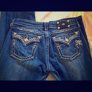 Miss me jeweled pocket jeans 32 long