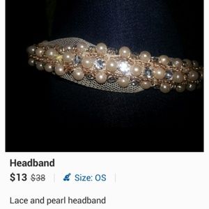Pearl headband with stones