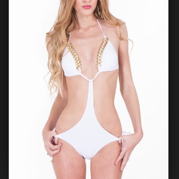 White Chained Monokini