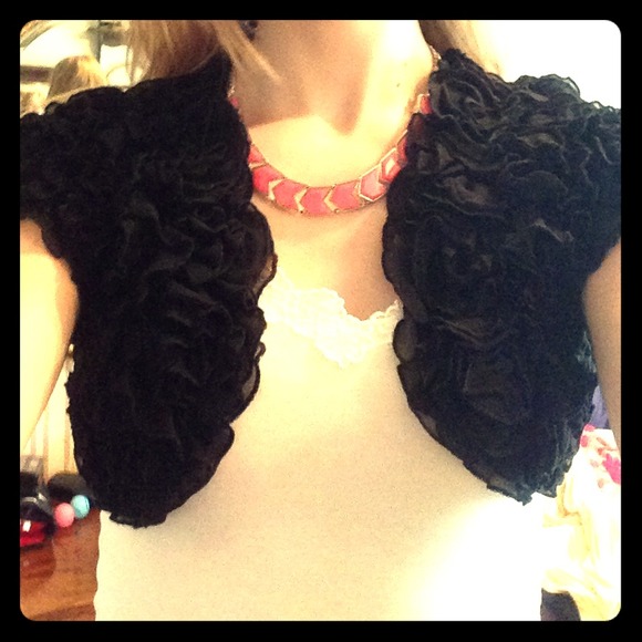 Black textured tank top cover up
