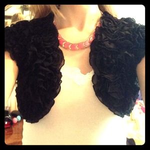 Black textured tank top cover up