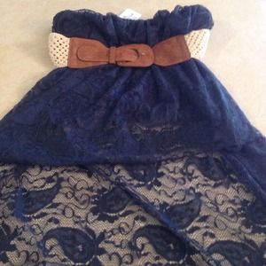 Simply stunning navy lace hi lo dress!