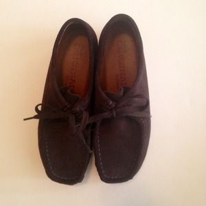 Chocolate brown Clark's wallabies