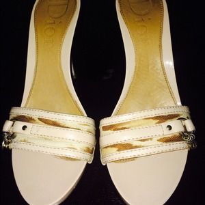 Authentic CD sandals beige.