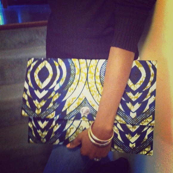 Handmade African Fabric Oversized Clutch Purse