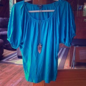 Express turquoise blouse