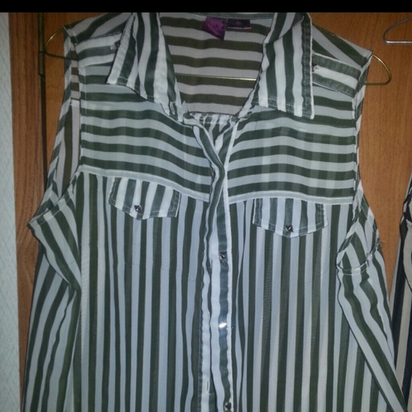 Stripe sheer shirts