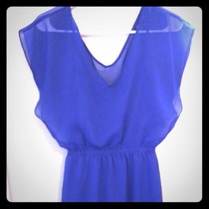 Express blue chiffon dress