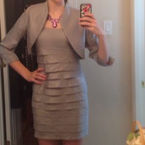 👗Grey dress with jacket NWOT👗