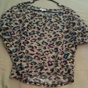 Leopard print lace shirt