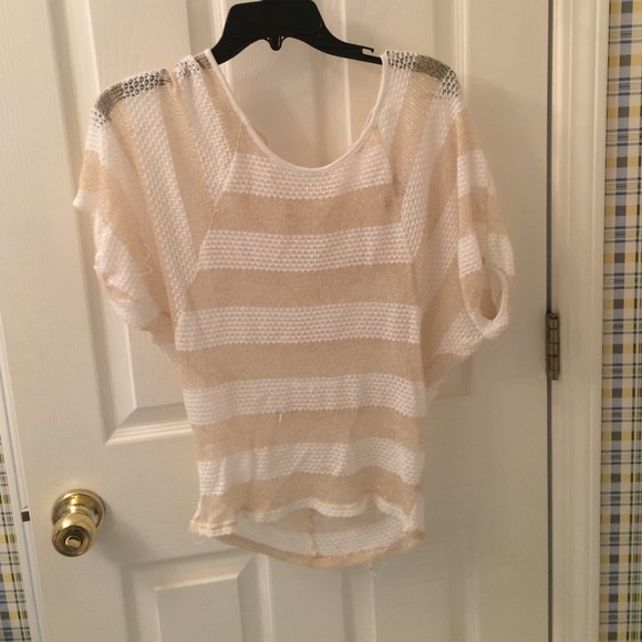Gold back lace top