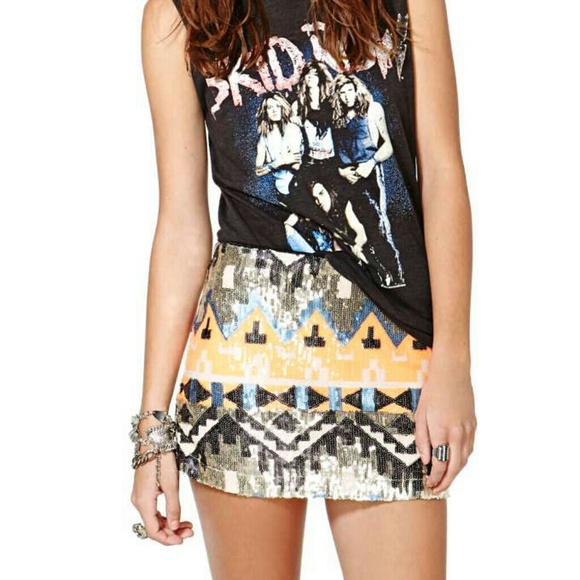 SOLD - Nasty Gal Poison Arrow Sequin Skirt NWT