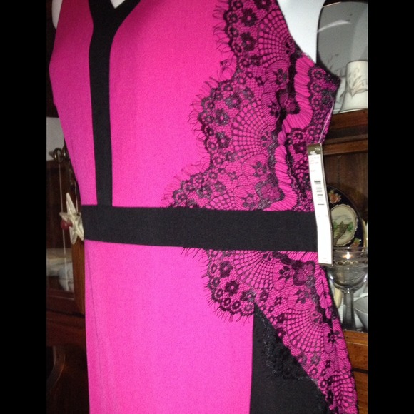 Phase Seven evening dress size 16. Pink/black. - Picture 2 of 3
