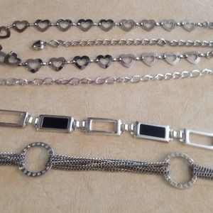 Silver chain belt bundle!
