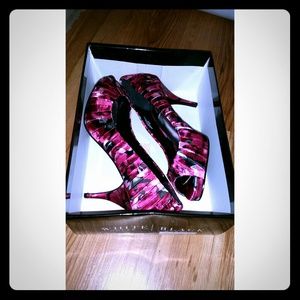 Floral heels shoes