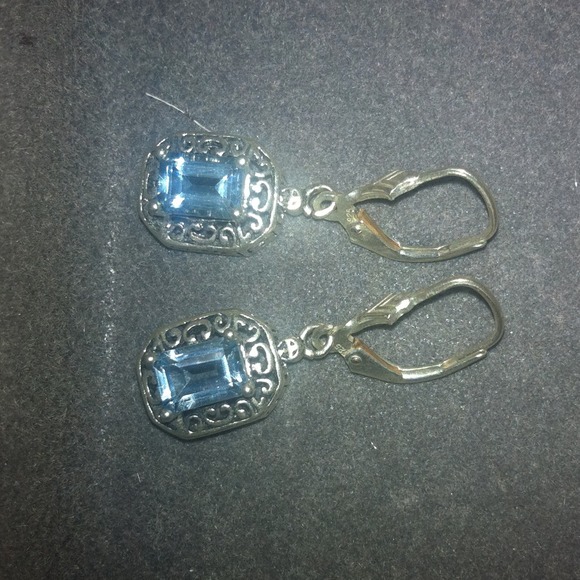 Blue topaz earrings in sterling silver