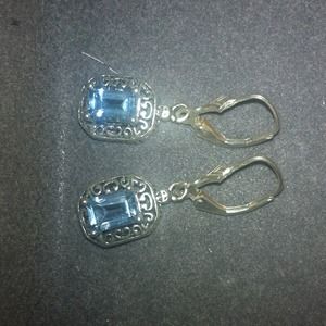 Blue topaz earrings in sterling silver