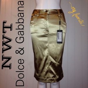 NWT 🎉 Dolce & Gabbana Gold Pencil Skirt 🎉
