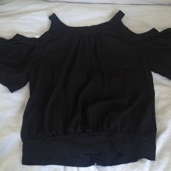 Black Back Open Blouse