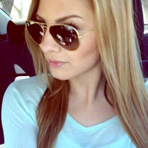 RayBan matte gold aviator sunglasses