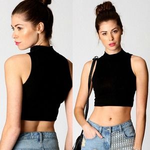 Polo neck crop top