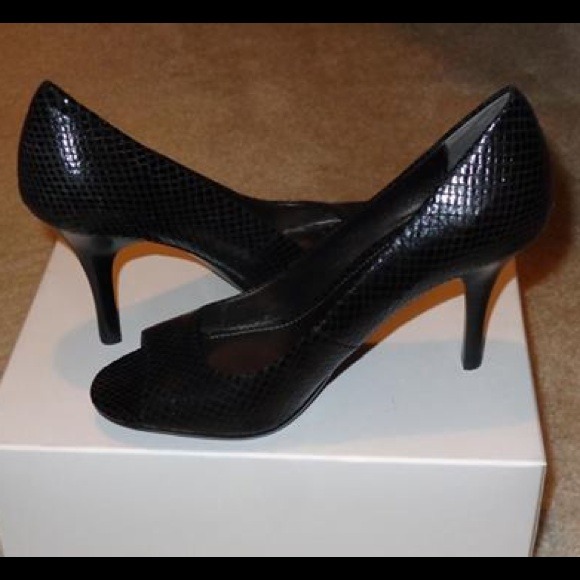 Calvin Klein peep toe pumps