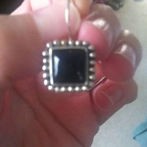 Black onyx sterling silver earrings