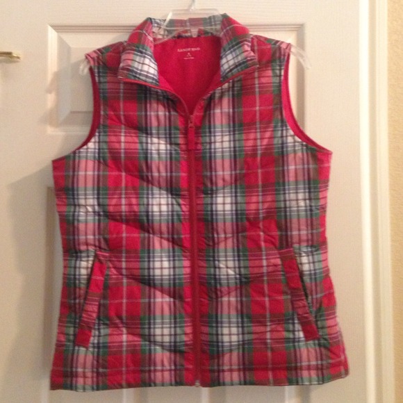Lands End Tartan quilted puffer vest