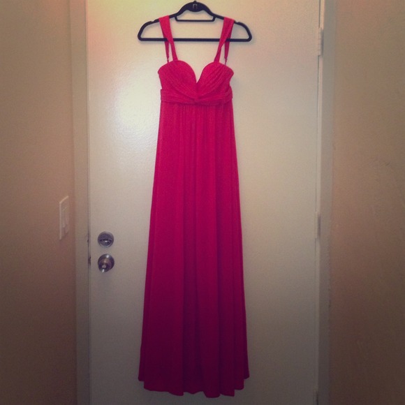 Red BCBG MAXAZRIA floor length gown - Picture 1 of 4